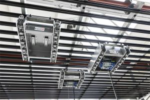 Die CeiliX Technologie ermöglicht omnidirektionales, freies Fahren an der Decke. Das erste Produkt ist der InfinityCrane, der vollkommen frei und ohne räumliche Einschränkungen in alle Richtungen bewegt werden kann