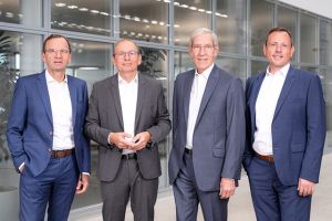Die neue Optima Geschäftsführung: (v.l.) Dr. Johannes-Thomas Grobe, Dr. Stefan König, Hans Bühler und Marco Beyl