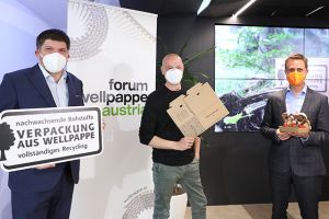 v.l.n.r.: Stephan Kaar (Sprecher Forum Wellpappe Austria), Roland Fink (Geschäftsführer niceshops GmbH), Florian Döbl (Forum Wellpappe Austria)