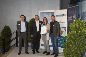 v.l.n.r.: Dr. B. Jung (Vorstand StEP-Up), A. Ritirc, K. Mitterberger, D. Leonhardsberger (Lenze Austria GmbH)